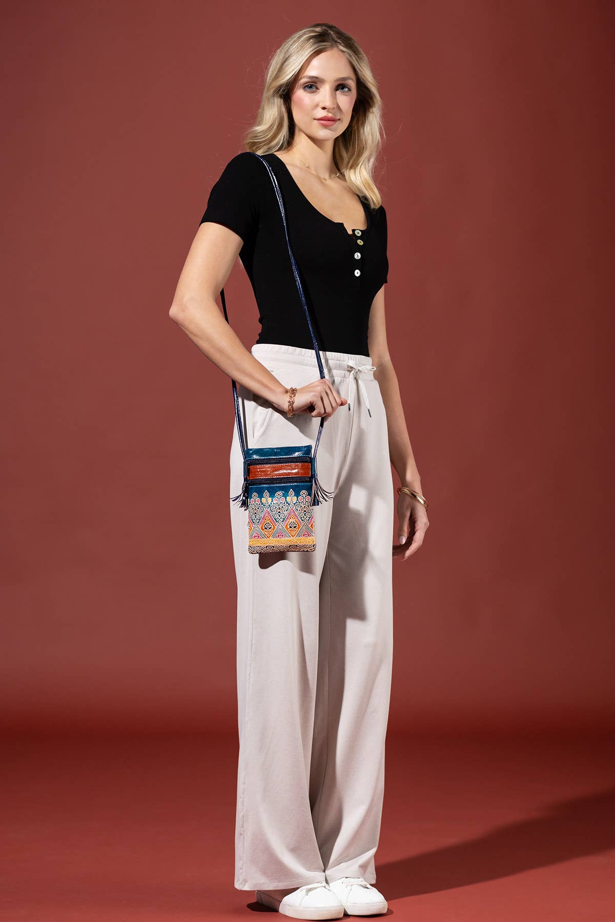 OLIVIA Hand-painted Genuine Leather Cellphone Bag for wholesale on Faire3