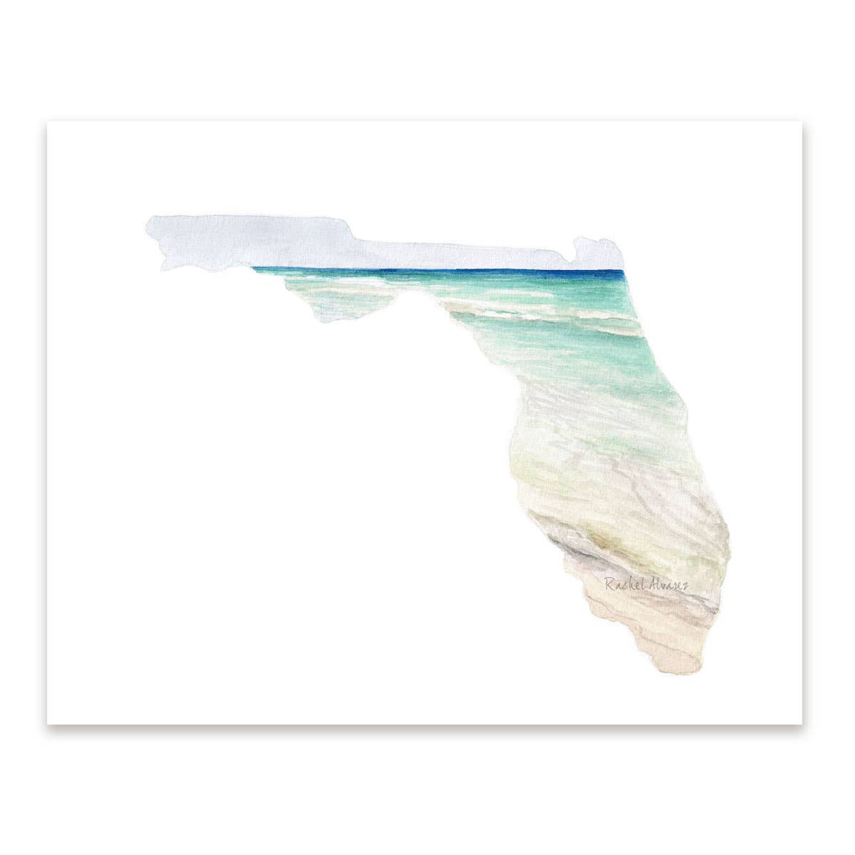 Rachel Alvarez Art - Wholesale Art Print - Pensacola Beach Gulf Coast Florida State Art Print0