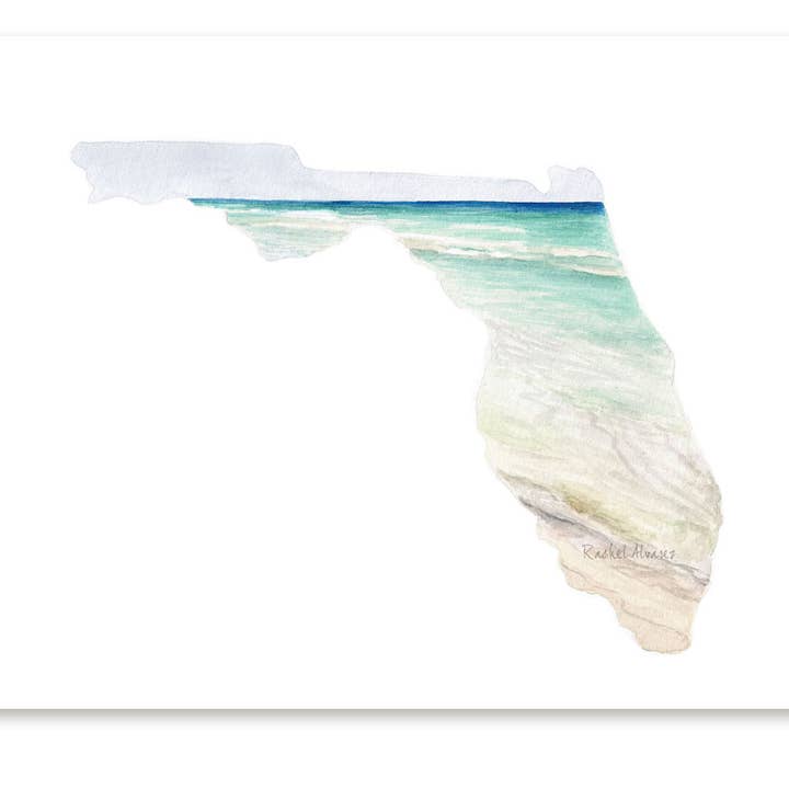 Rachel Alvarez Art - Wholesale Art Print - Pensacola Beach Gulf Coast Florida State Art Print0