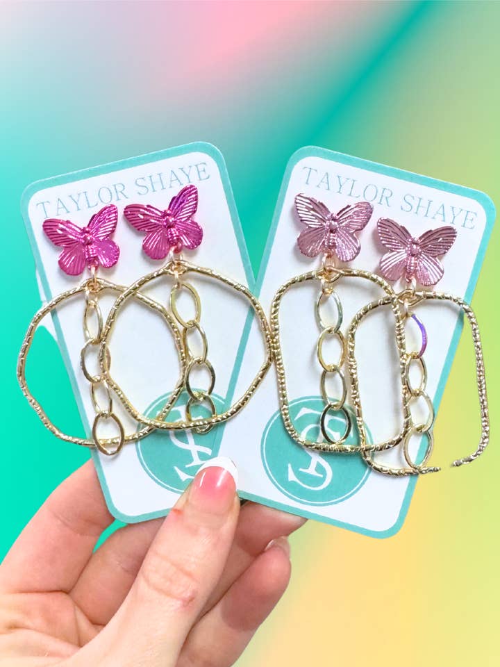 Aros de Cadena Mariposa Brailey para venta al por mayor de Taylor Shaye Designs