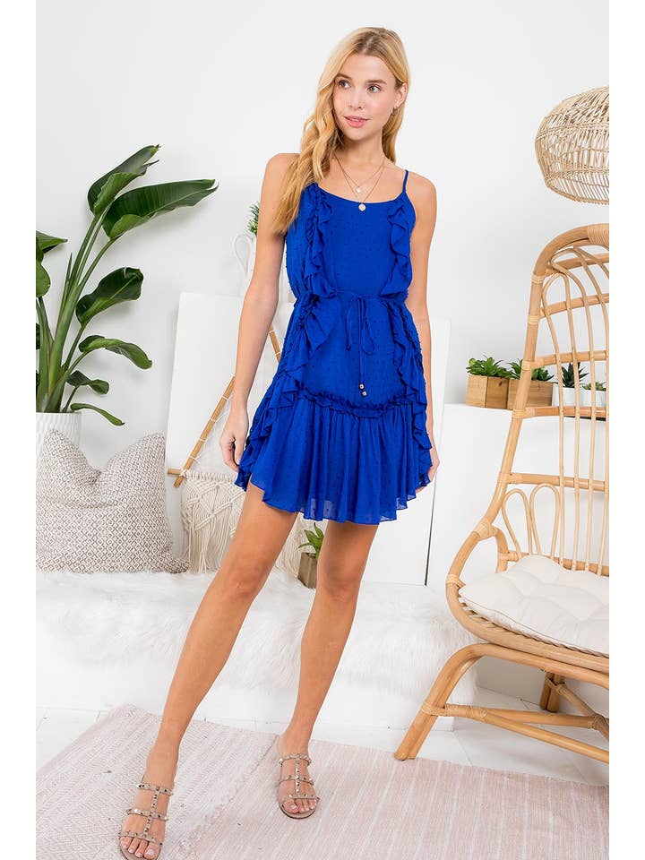 Bluivy - Wholesale Dress - Women's - LACE UP BACK RUFFLE MINI DRESS3