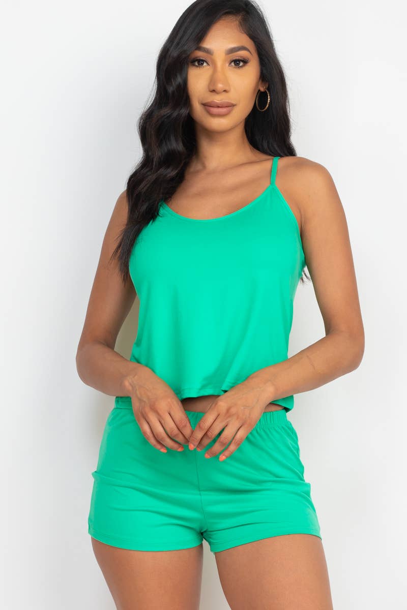 CAPELLA APPAREL - Wholesale Lounge Set - Women's - Cami Top & Shorts Lounge Set9