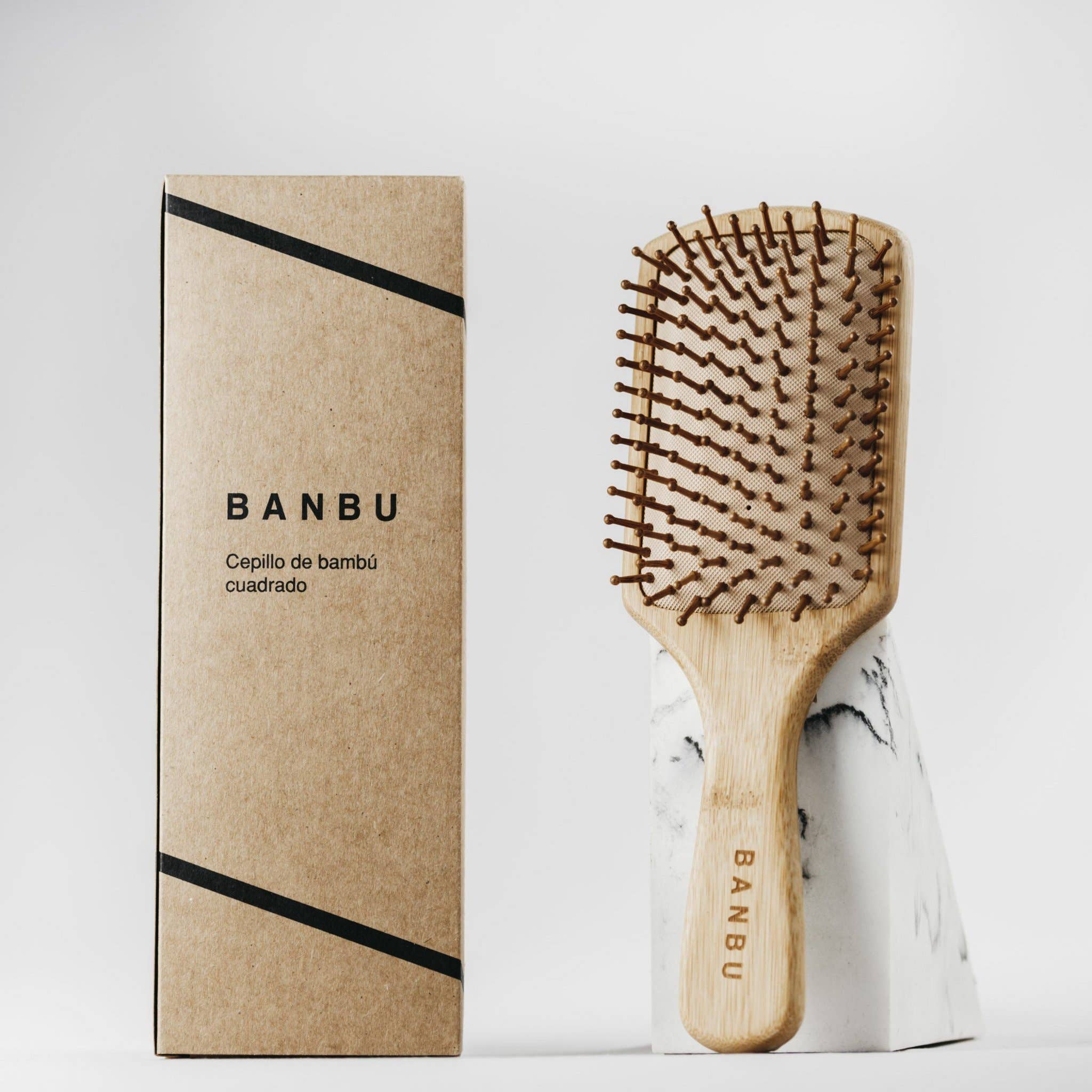 Banbu - Vente Peigne/brosse à cheveux - Brosse en bois de bambou Moso2