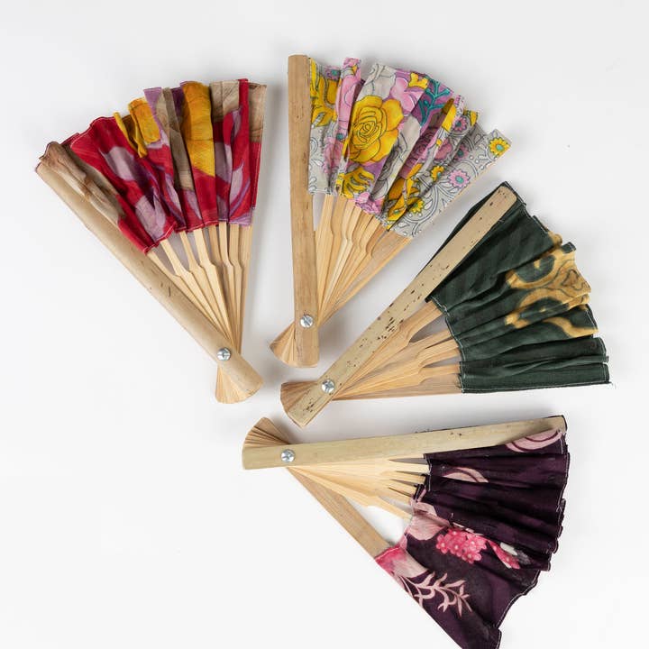 Ten Thousand Villages - Wholesale Handheld Folding Fan - Sari Folding Fan2