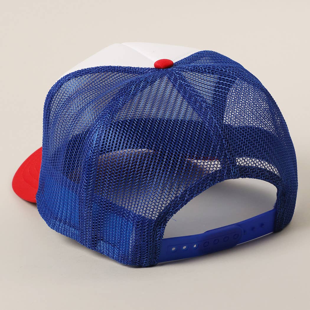 Fashion City - Vente Casquette de camionneur – unisexe - Casquette Trucker en Maille avec Imprimé Drapeau Américain Plus Fort que Jamais6