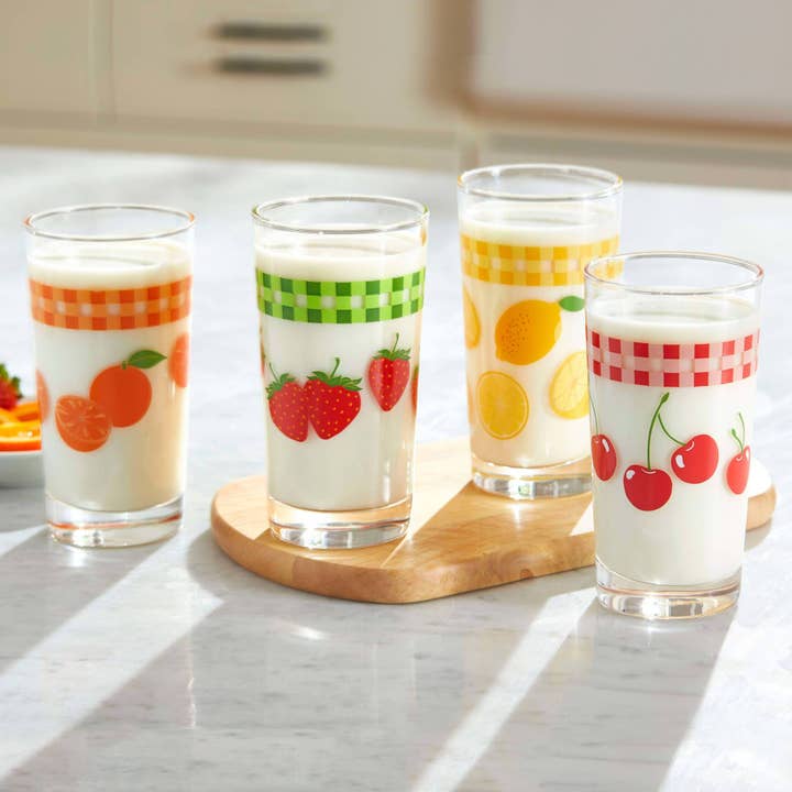 Libbey - Wholesale Drinking Glass/Cup - Libbey Vintage Juice Glasses, 11-ounce, Assorted, Set of 4