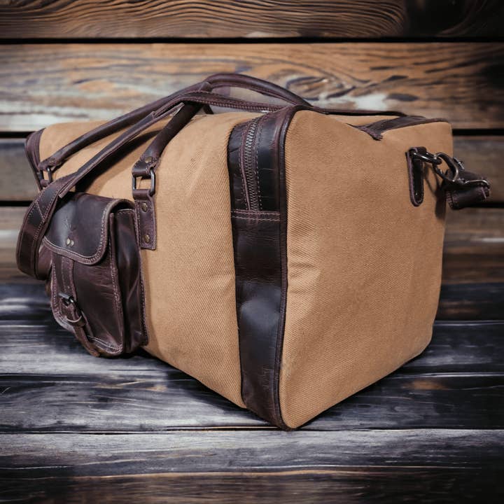 Ranch Junkie - Wholesale Weekender Bag - Unisex - The Canvas/Leather Drifter Weekender Duffel Bag4
