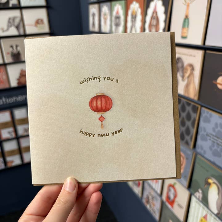 Chinese New Year Gold Foil card for wholesale by lil wabbit