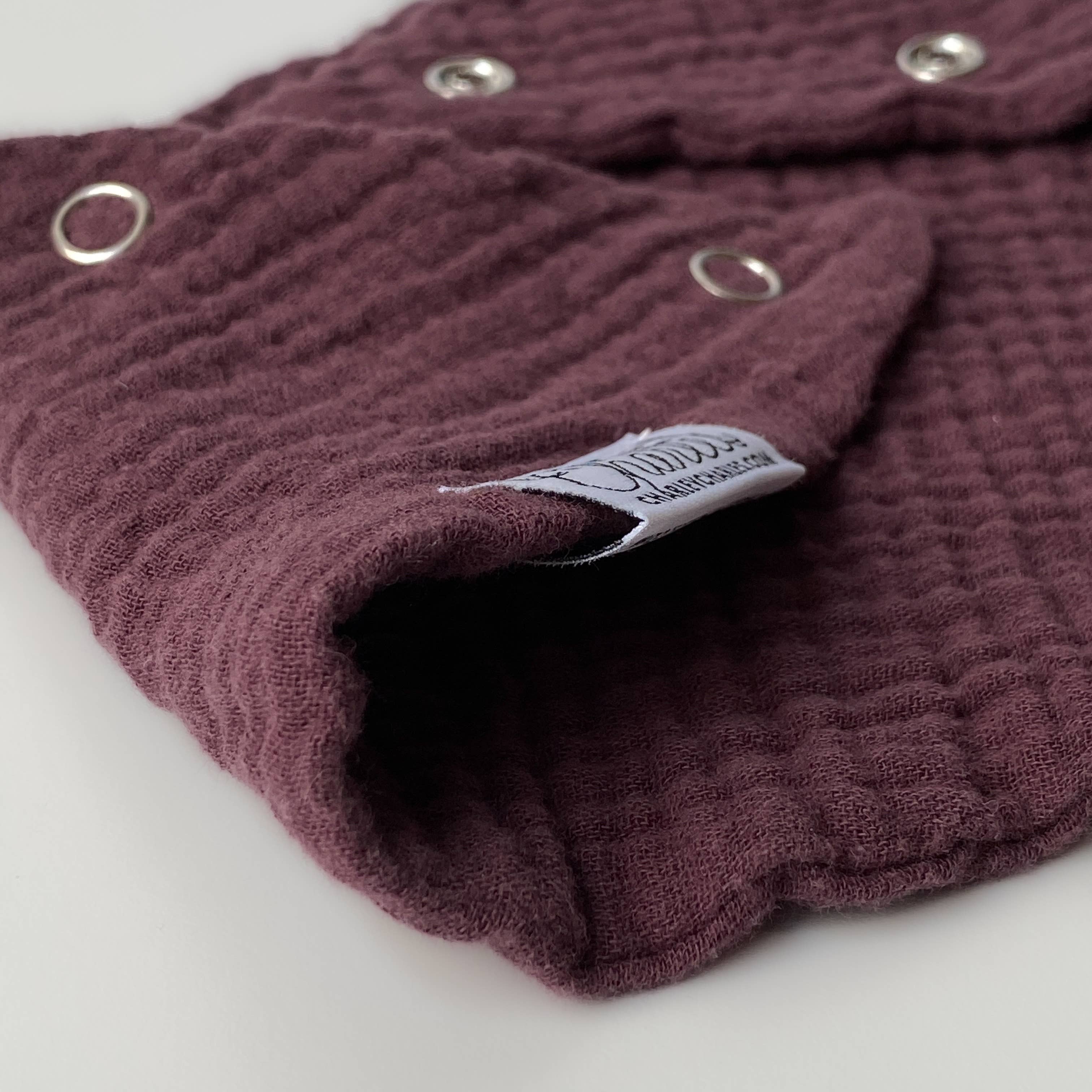 Charley Charles - Wholesale Bib - Baby - Plum Lightweight Cotton Gauze Baby Scarf Bib2