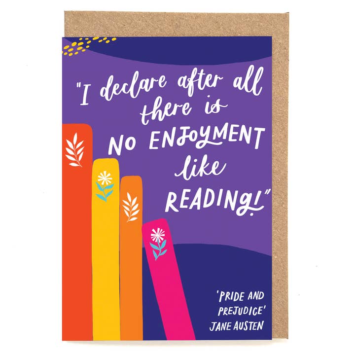 Fun Jane Austen quote card for book lovers for wholesale by Now Then, Sunshine!