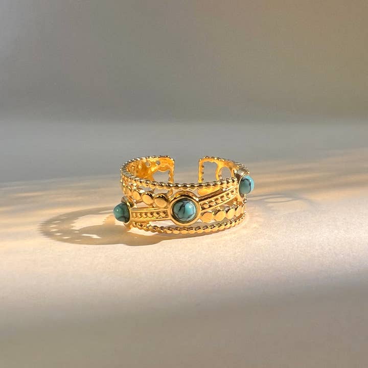 COSMOS - Wholesale Multi-Stone Ring - Adjustable stainless steel stone ring1