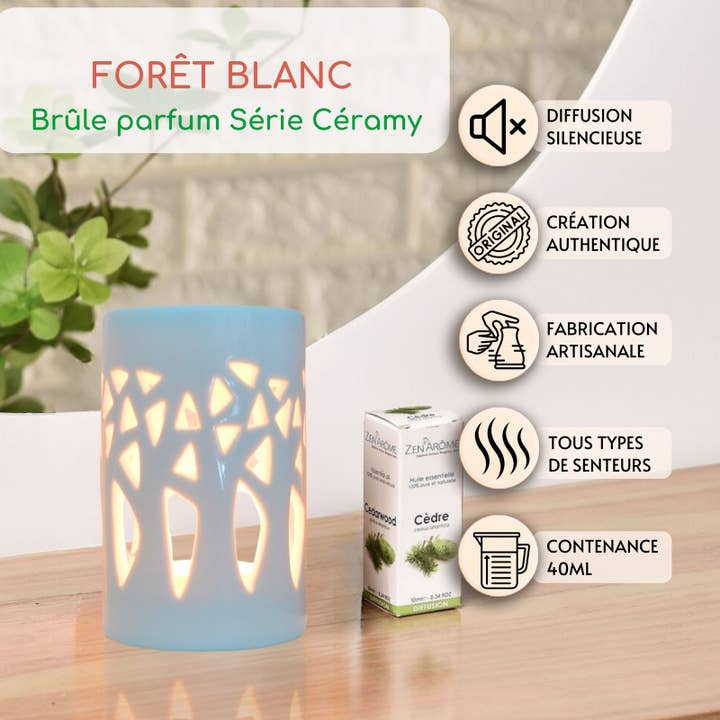 Zen'Arome - Wholesale Oil Warmer - White Forest Fragrance Burner, scent, melts, and scented wax