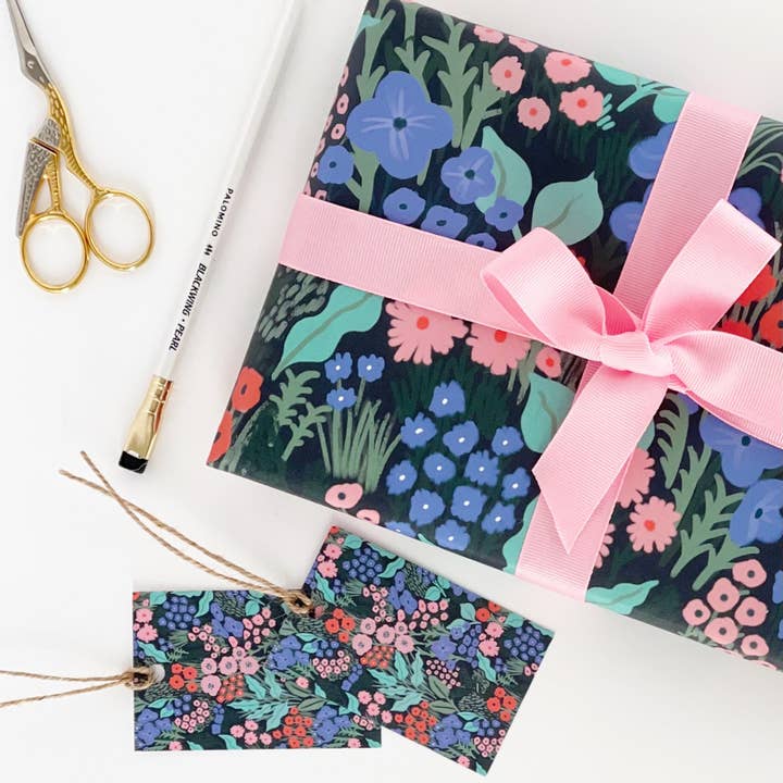 Lomond Paper Co - Wholesale Inpakpapier - Midnight Blue Flower Meadow recyclebare cadeauverpakking1