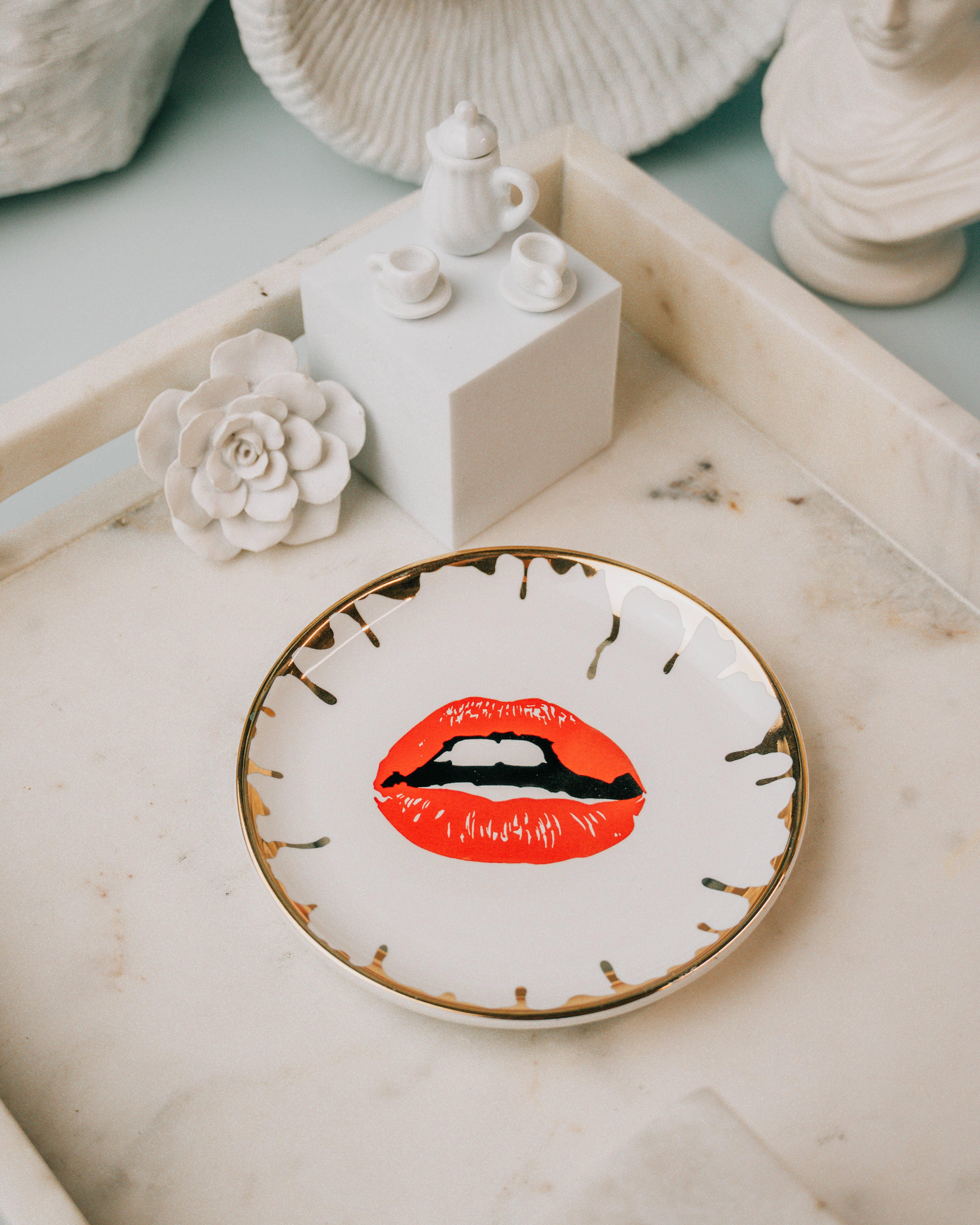 Spitfire Girl - Vente Bocal décoratif - Plat à bijoux rond en céramique Bitch5