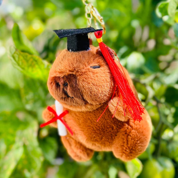 CapyFun - Wholesale Keychain - Unisex - Capybara Graduation Plush Keychain