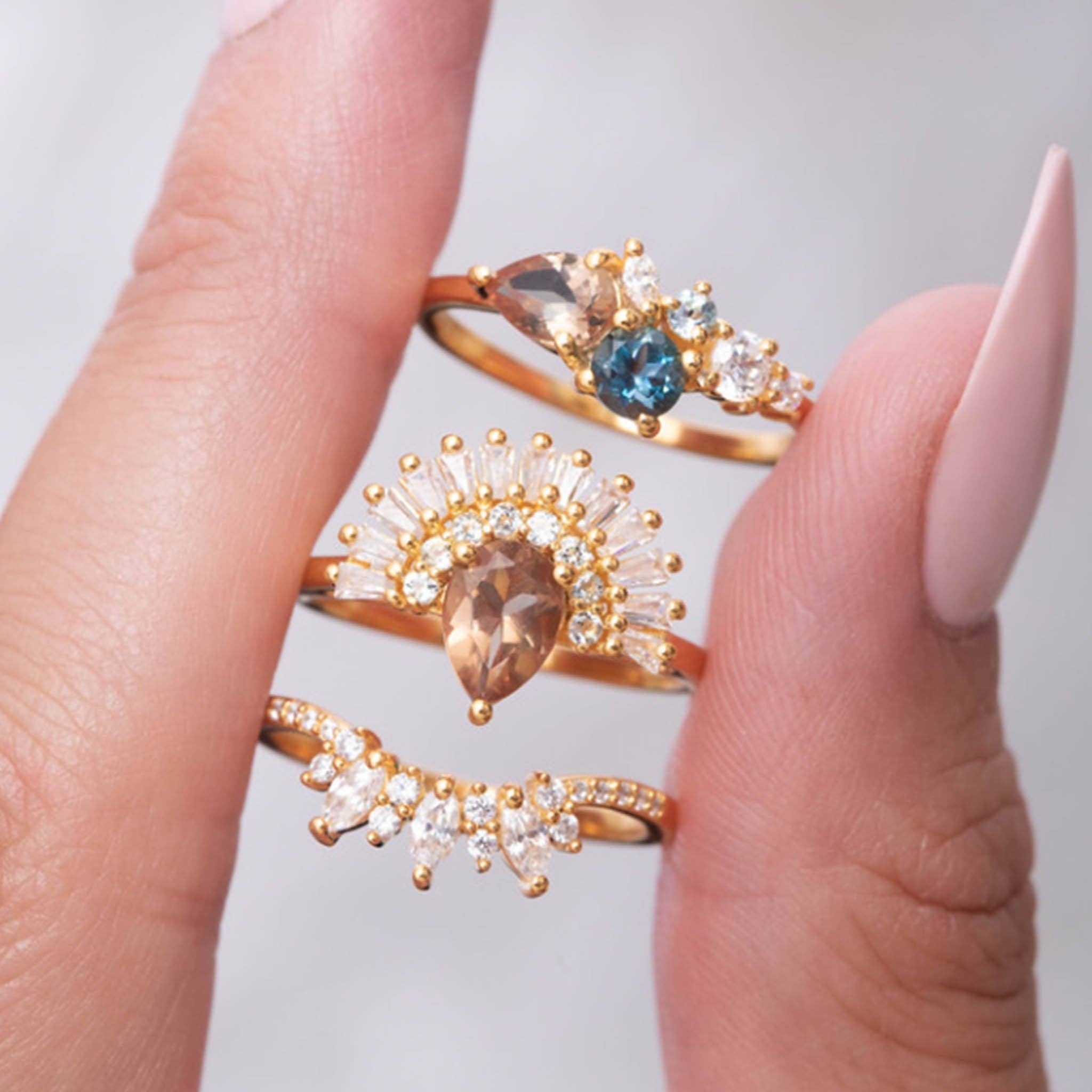 La Kaiser - Wholesale Ring met meerdere stenen - Blauwe ring met herfstbladeren van Alexandrite en Londen2