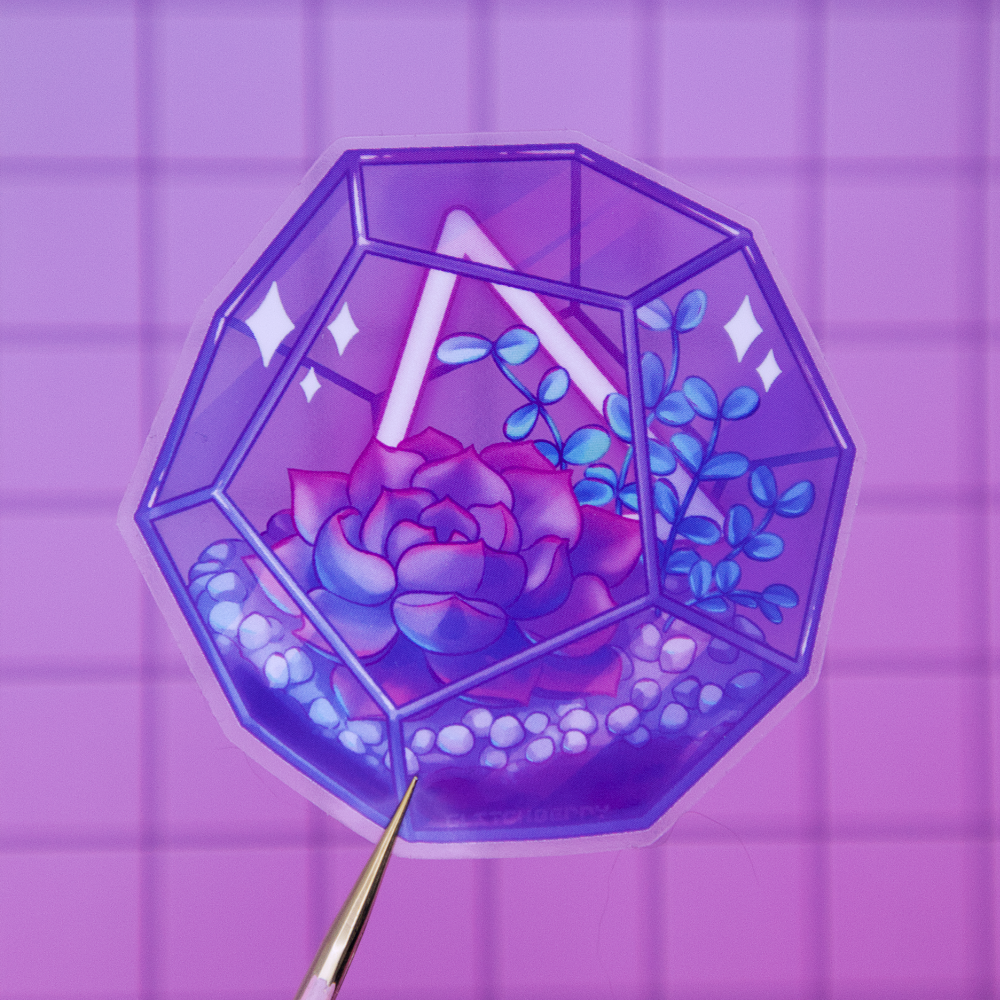 Glitchberry - Wholesale Sticker - Succulent Terrarium Clear Vinyl Sticker3