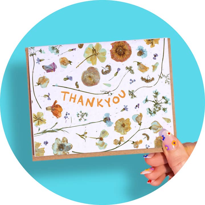 SowSweet Greetings Inc – wholesale Tackkort – Pressade blommor - Tack