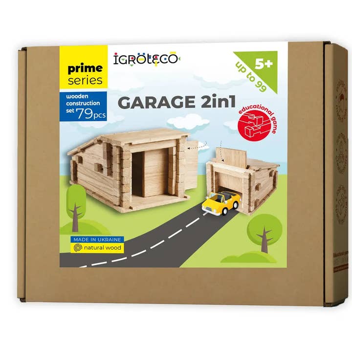 Wooden Building Set - Garage 2 in 1 79 Details for wholesale by Igroteco