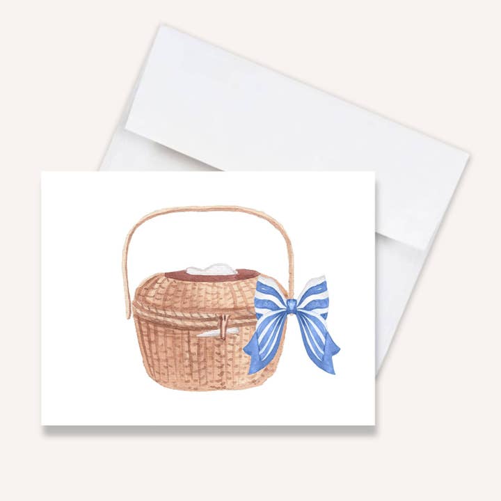 Nantucket Basket Folded Notecards for wholesale by The Muddy Dog