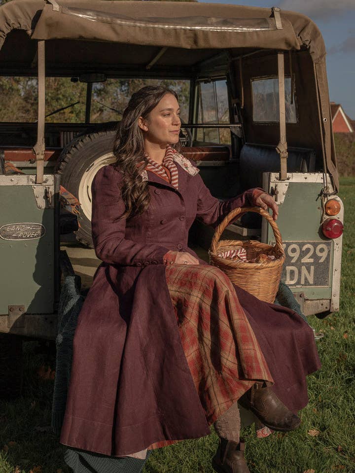 Cappotto in Lino Twill di Marzo con Colletto alla Coreana Arricciato per la vendita all'ingrosso da parte di Son de Flor