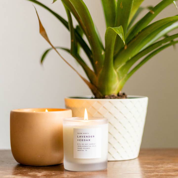 Slow North - Wholesale Jar/Filled Candle - Lavender + Cedar - Non-Toxic Candle Spring Gifts1