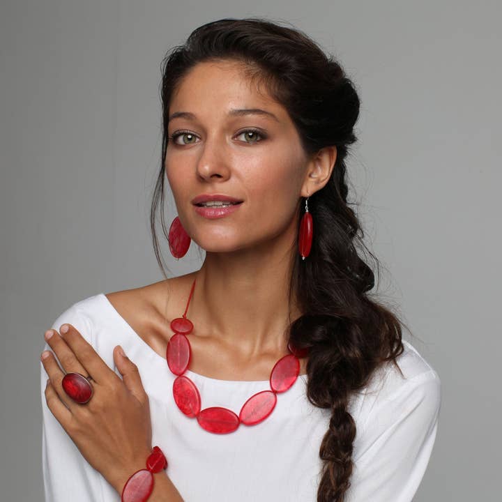 Belize Short Resin Necklace for wholesale by Polka Luka