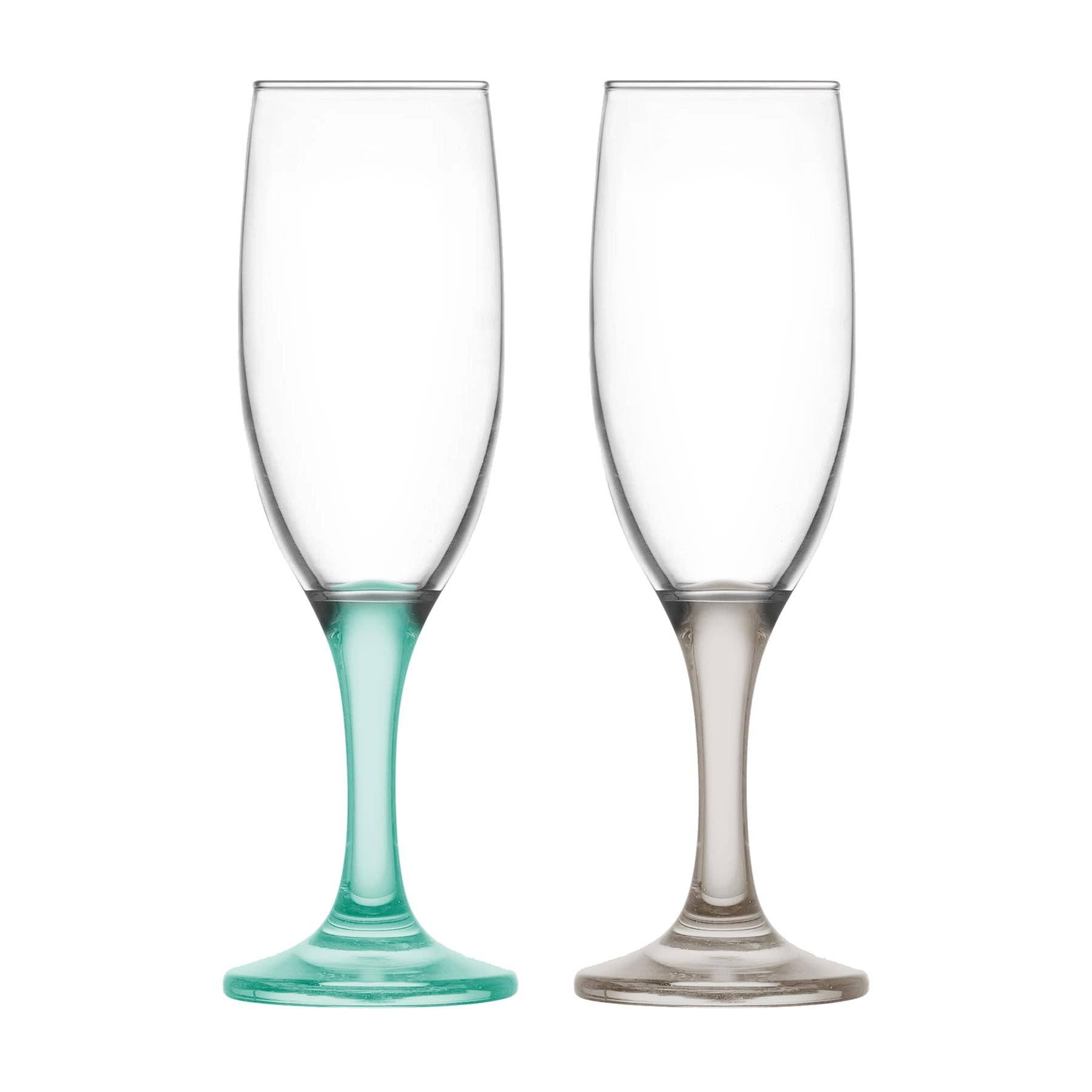 Rinkit Pty Ltd - Wholesale Champagne flute - 190ml Misket Glass Champagne Flute - Coloured Stem3
