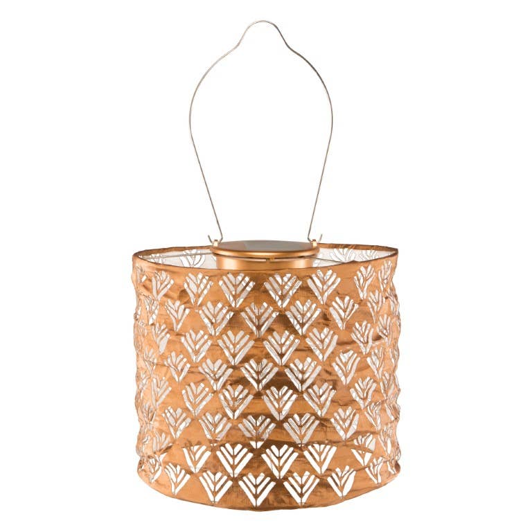 Allsop Home & Garden - Wholesale Outdoor/Lawn Light - Stella Chevron Drum 7" Solar Lantern - Copper6