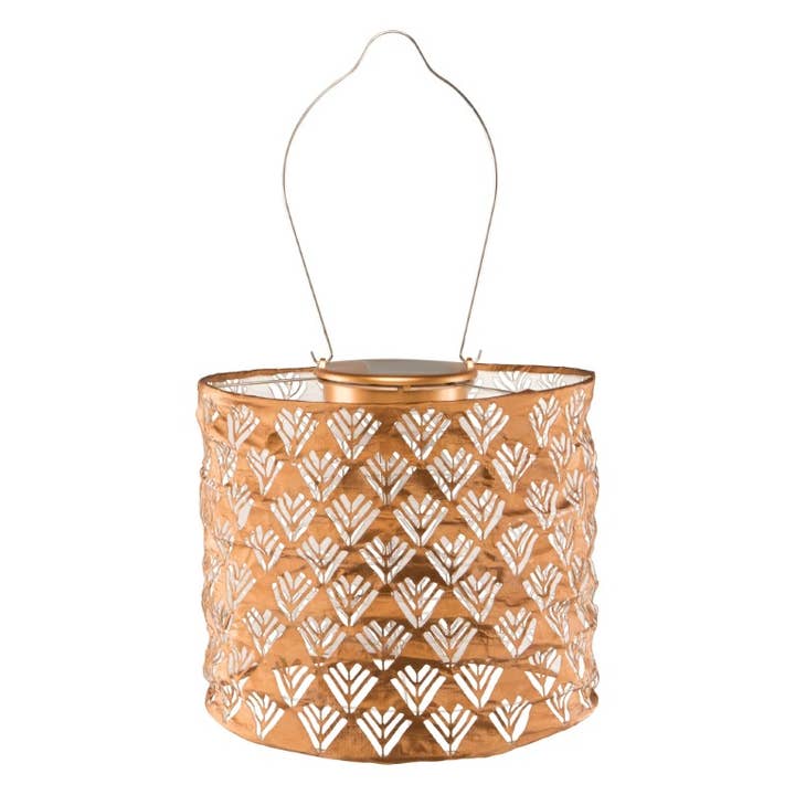 Allsop Home & Garden - Wholesale Outdoor/Lawn Light - Stella Chevron Drum 7" Solar Lantern - Copper6