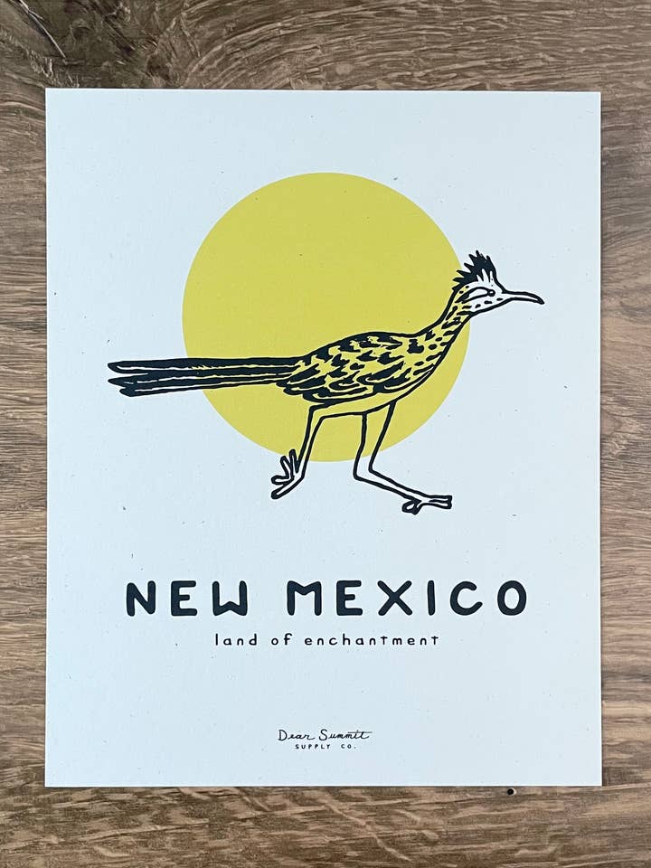 New Mexico Roadrunner Print for wholesale by Dear Summit Supply Co