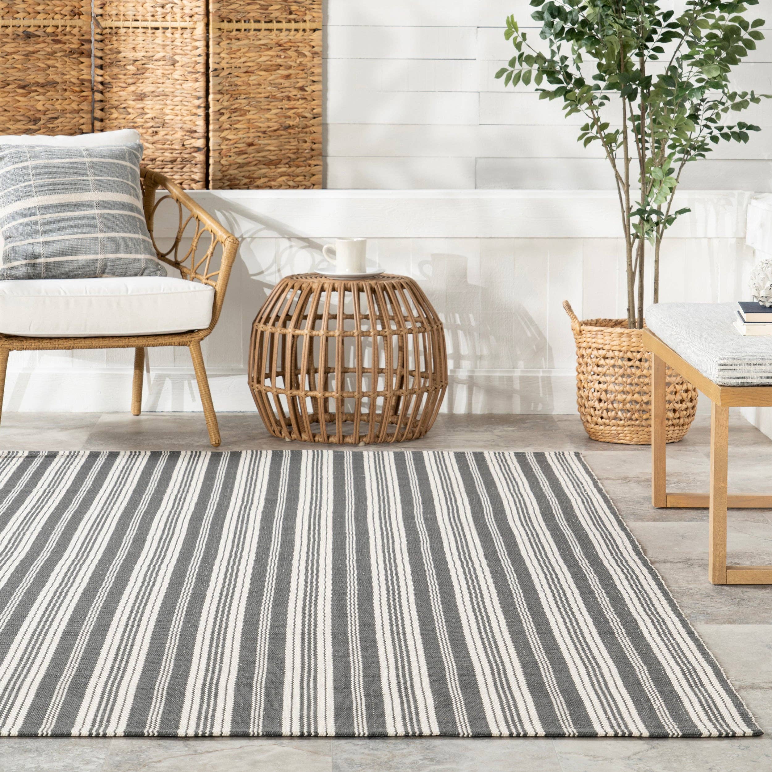 nuLOOM - Wholesale Area Rug - Home Conservatory Ticking Stripe Handwoven Indoor/Outdoor Area Rug39