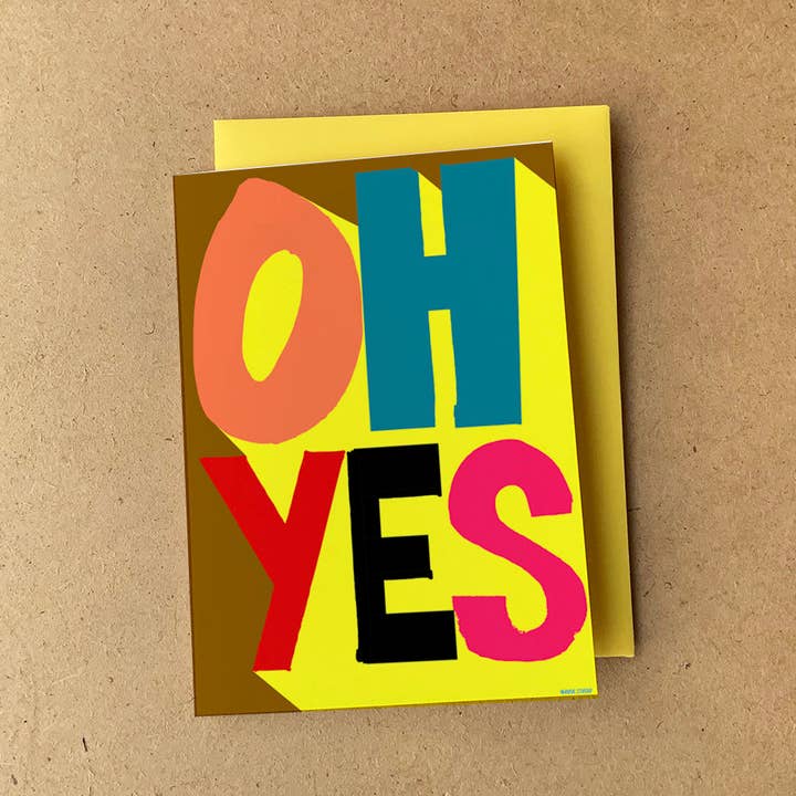 'Oh Yes' Greeting Card for wholesale by RUDE
