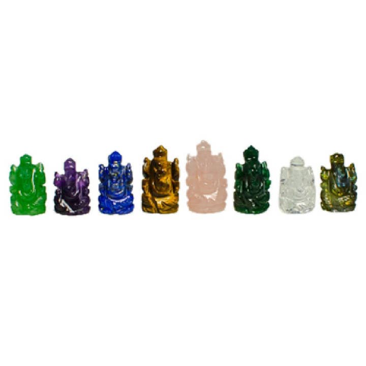 Small Hand-Carved Semi-Precious Stone Ganesh Statues for wholesale by Saraswati Imports