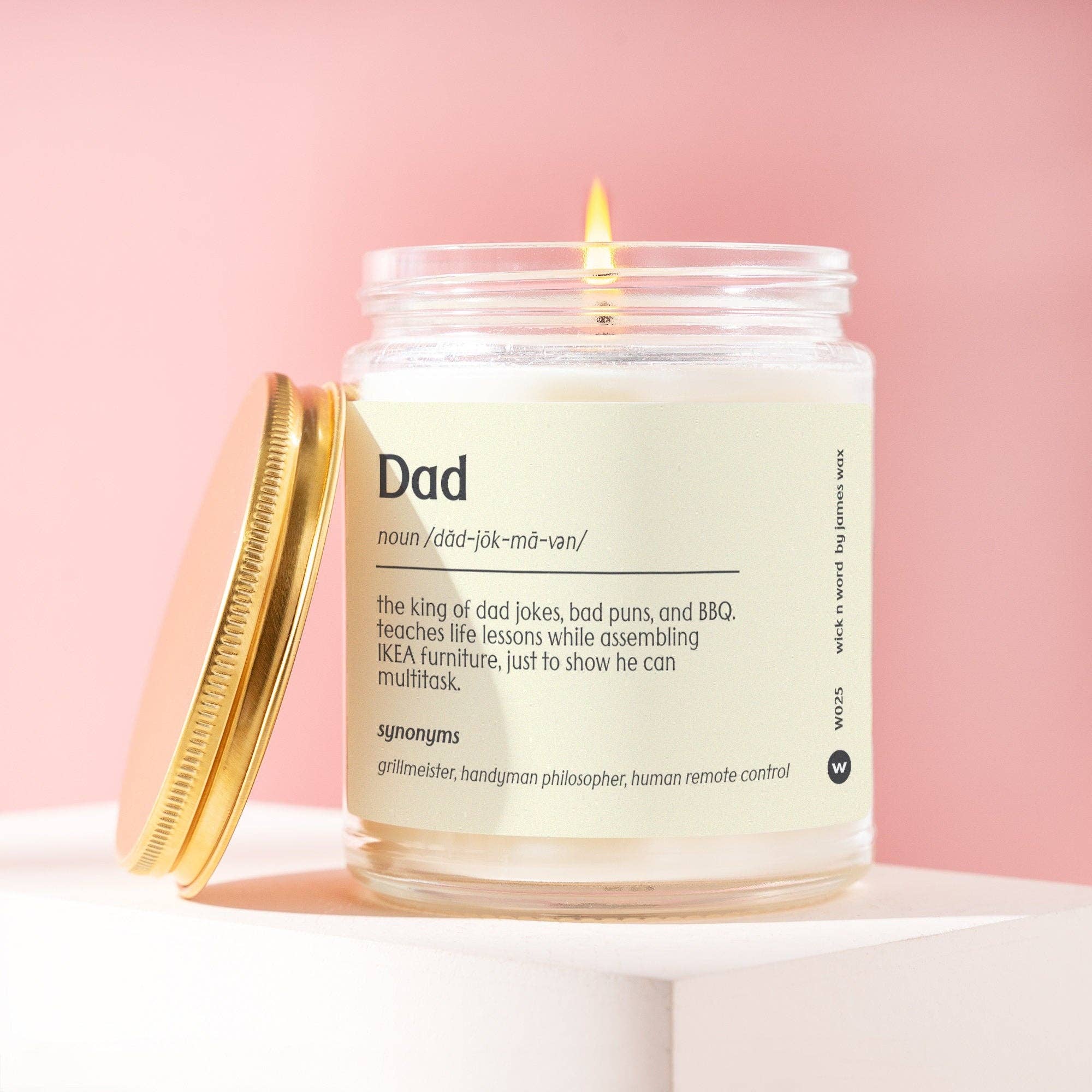 Wick n Word - Wholesale Jar/Filled Candle - Personalized Dad Gift Dad Definition Candle Gift For Dad Best Dad Father's Day Funny Surprise Gift Holiday Gift W025