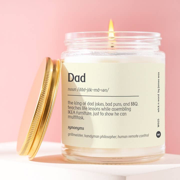 Wick n Word - Wholesale Jar/Filled Candle - Personalized Dad Gift Dad Definition Candle Gift For Dad Best Dad Father's Day Funny Surprise Gift Holiday Gift W0250