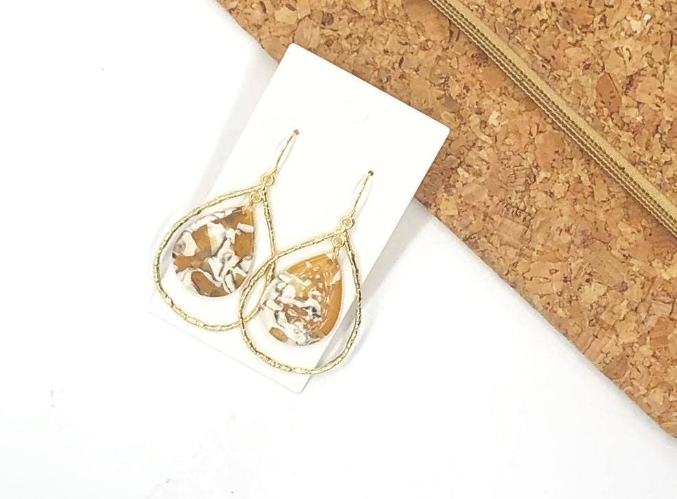 Baubles by B - Wholesale Dangle Earrings - Mustard Teardrop Chandelier Earrings3