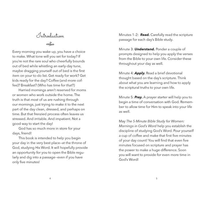Barbour Publishing, Inc. - Wholesale Book - Adult - The 5-Minute Bible Study for Women: Mornings in God's Word