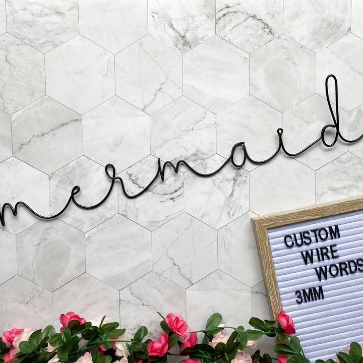 Wonder Wire Design - Wholesale Wall Accent - MERMAID font | Wire Words | Wire Word Sign | Personalized Wall Art | Wire Wall Art | Custom Quote | Wall Hanging2