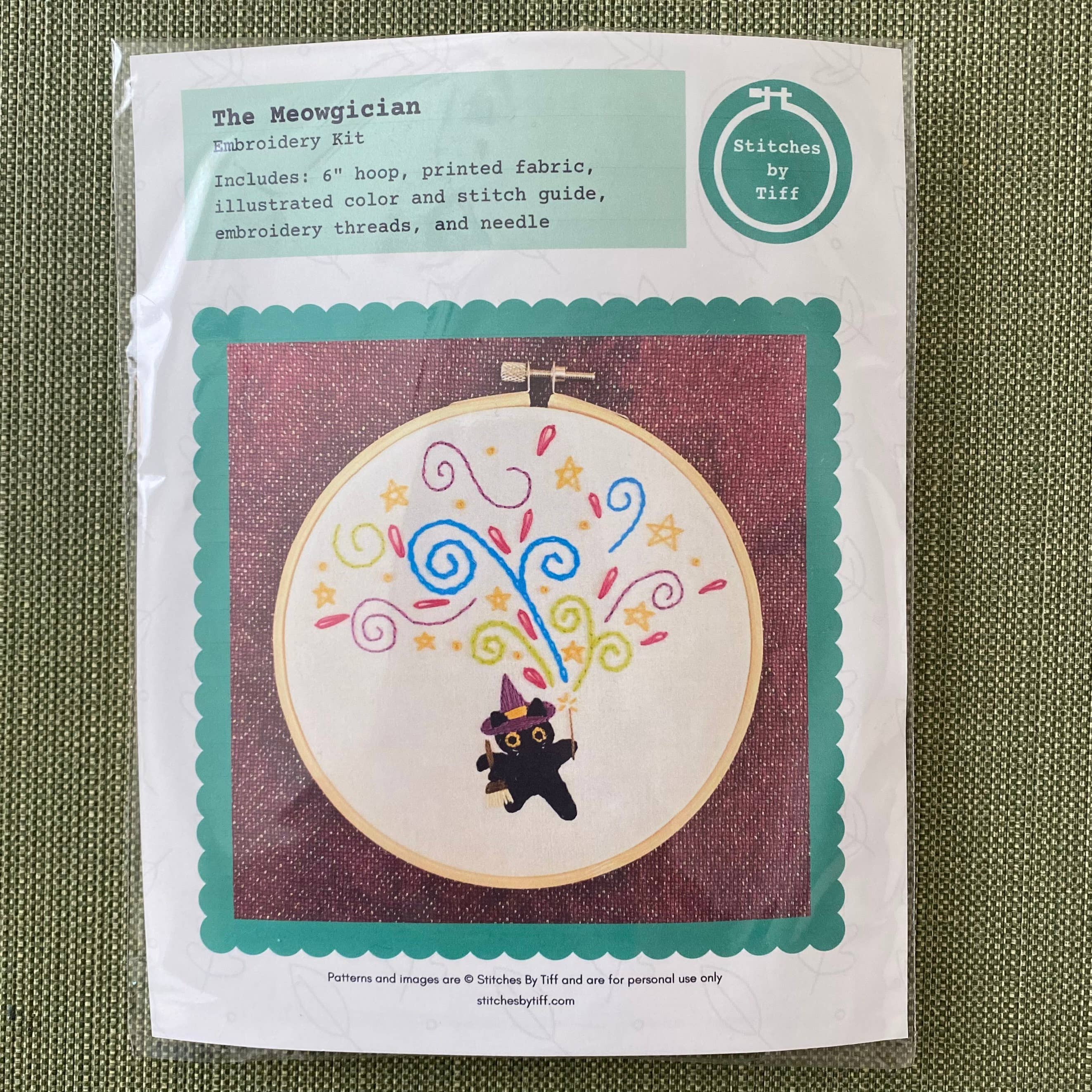 Stitches By Tiff - Wholesale Embroidery/Cross Stitch Supplies - The Meowgician Magic Cat DIY Embroidery Craft Kit3