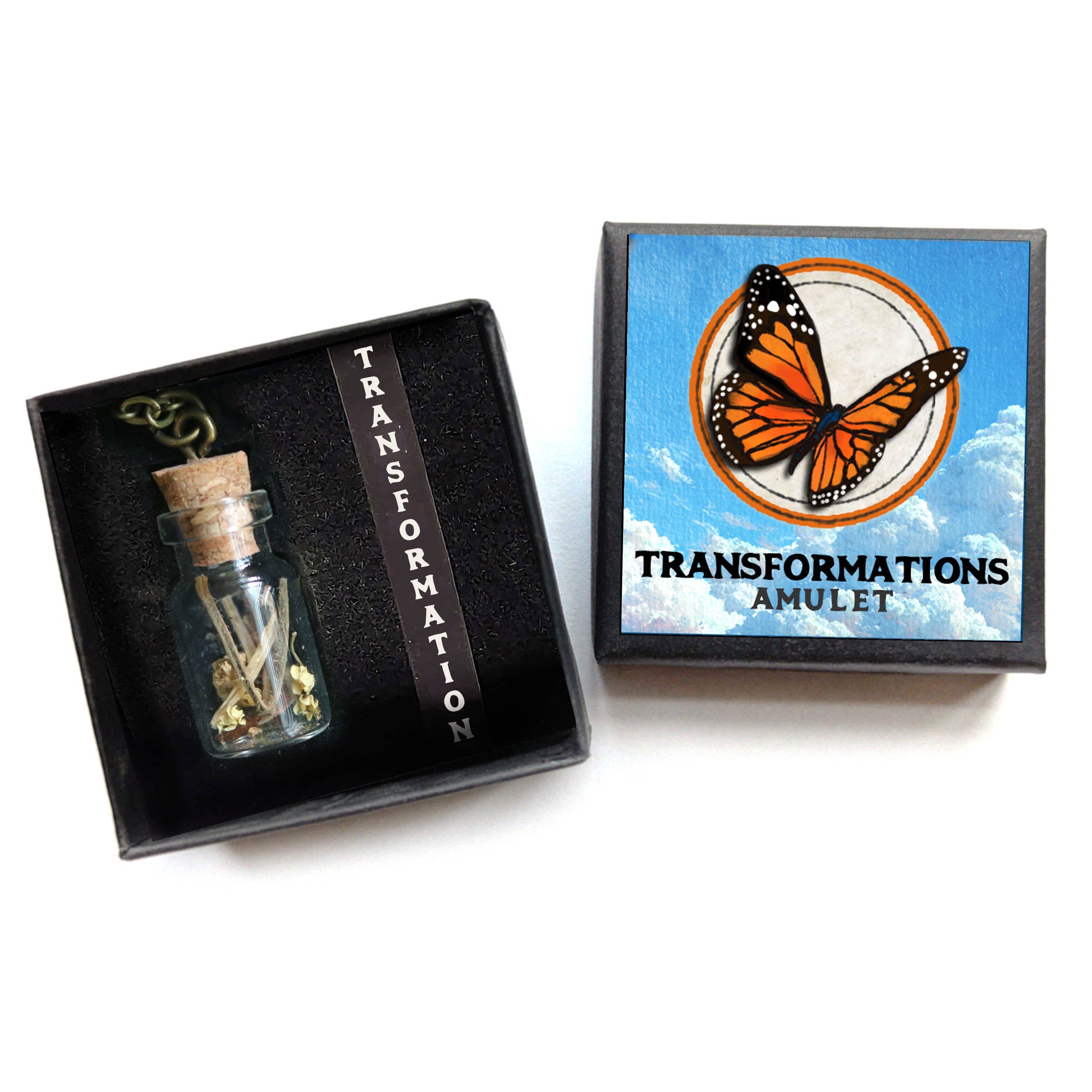 Brainmeats Atelier - Wholesale Pendant/Charm Necklace - Transformation Amulet – Personal Growth Talisman w/ Monarch0