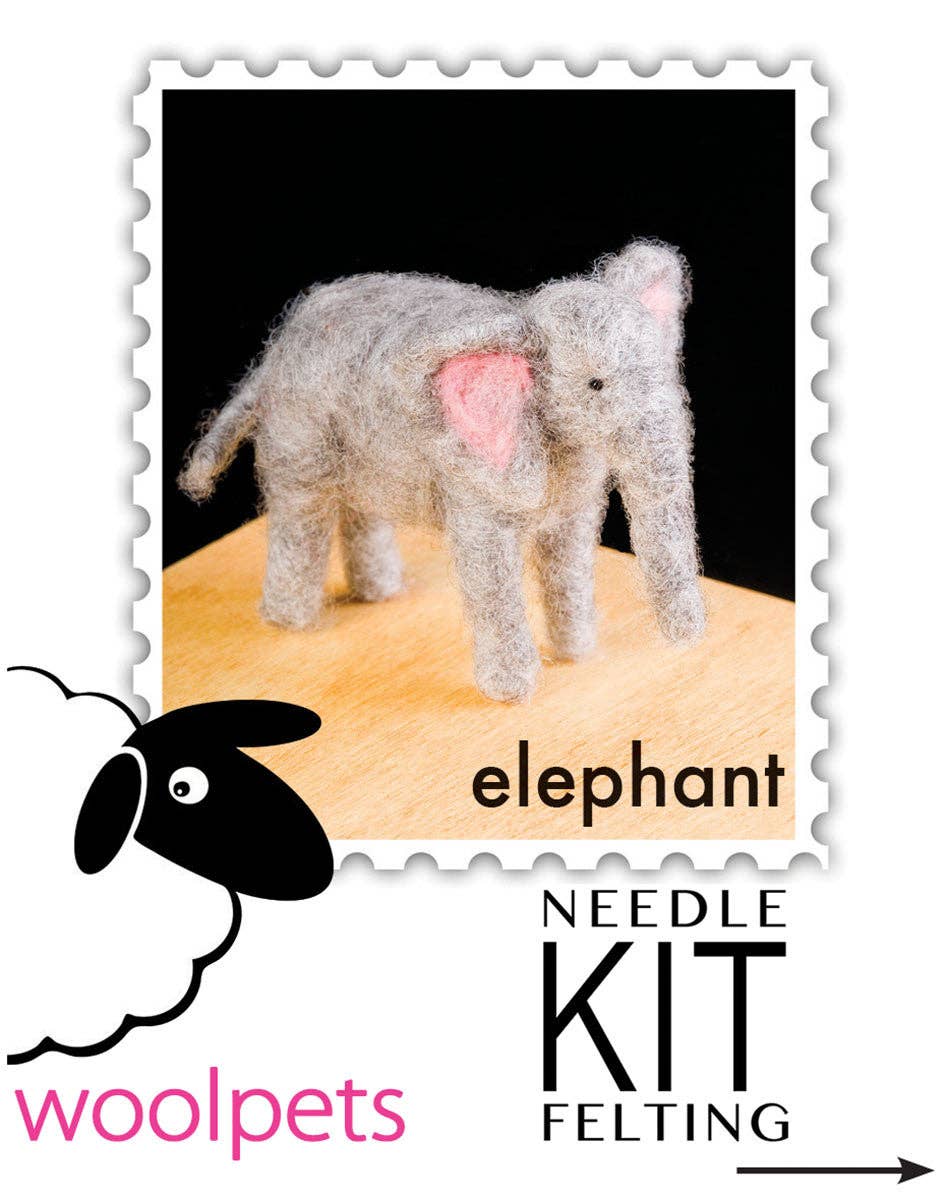 Woolpets – wholesale DIY craft kit – Elephant Felting Kit2