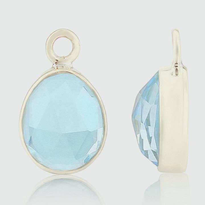 Manhattan Silver & Blue Topaz Interchangeable Gemstone Drops for wholesale by Auree Jewellery