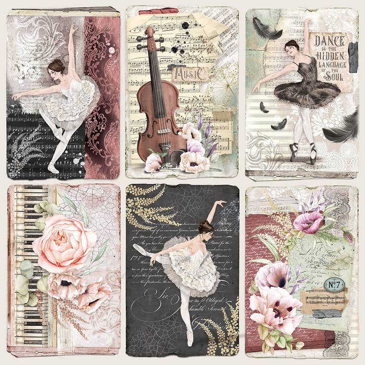 Ecstasy Crafts Distributing - Wholesale Scrapbook - Ciao Bella Cygne Noir Paper Pad 12x12 12/Pkg25