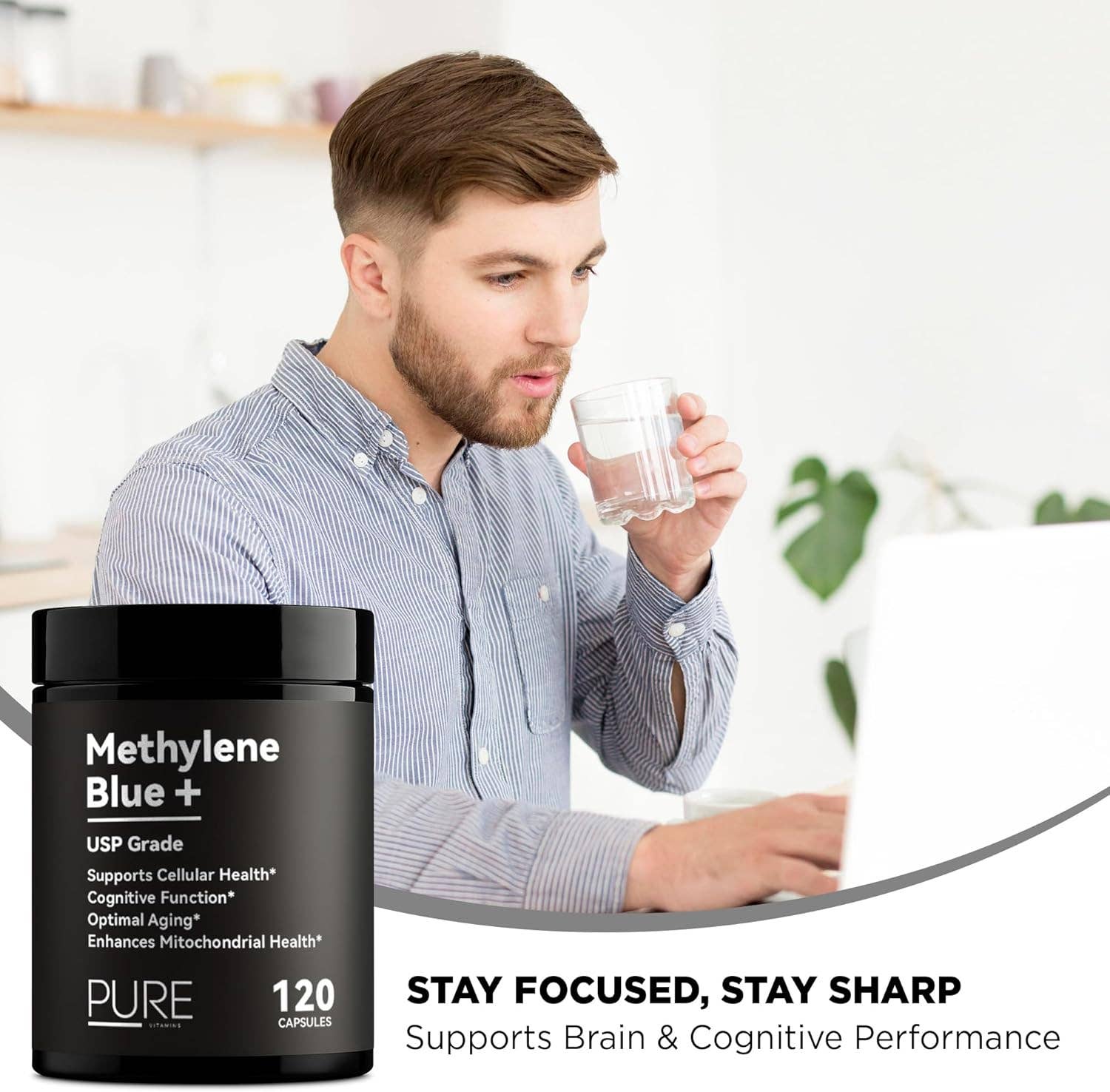 pure Vitamins - Wholesale Oral Supplement/Vitamin - Pure Vitamins Methylene Blue Plus – 12mg - 120 Capsules1