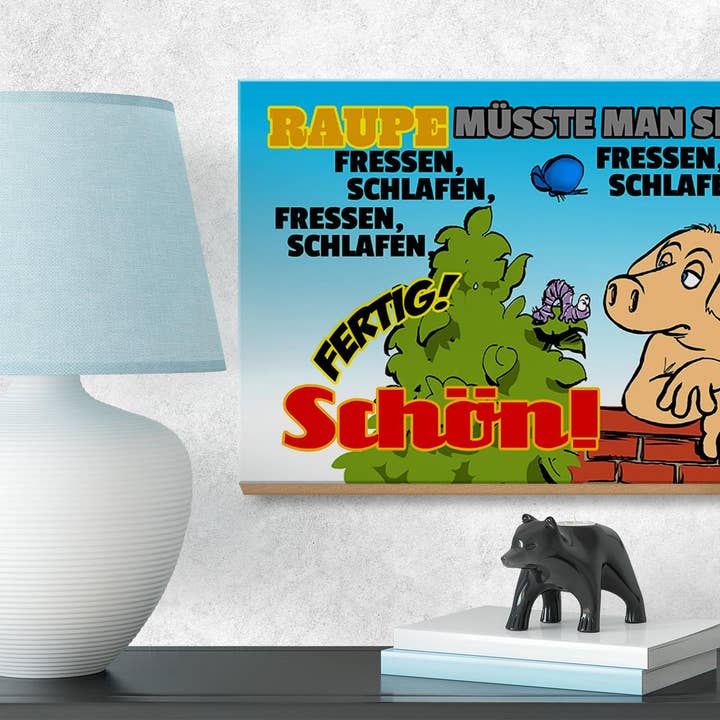 Femer - Venta al por mayor Letreros - Cartel de madera que dice «Caterpillar should you eat» de 18 x 12 cm.2