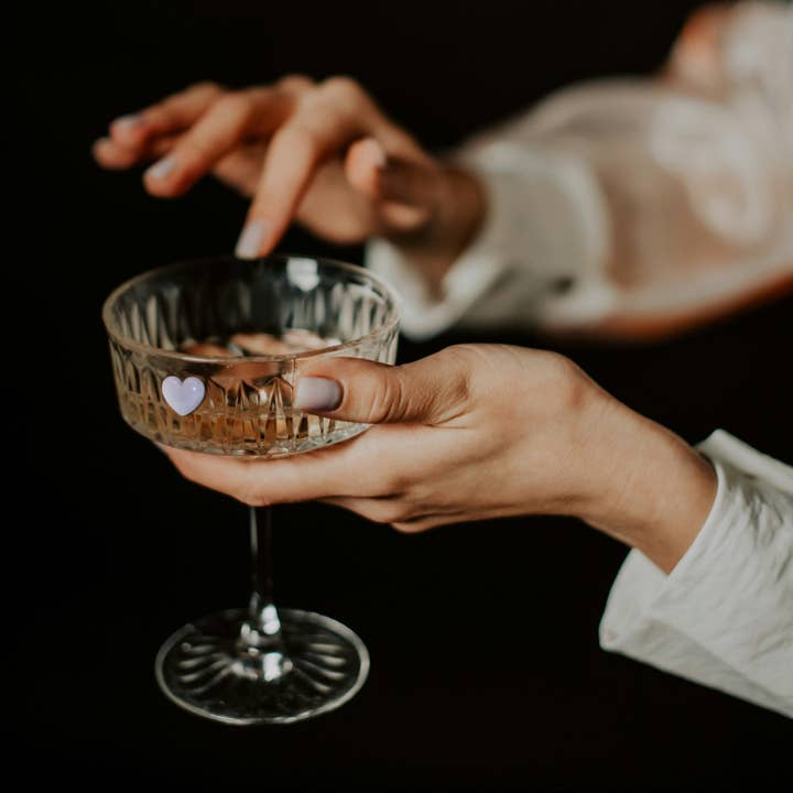 Drink Gems - Wholesale Wine/Cocktail Glass Markers - I HEART YOU, Magnetic Drinkware Accessories, Drink Gems