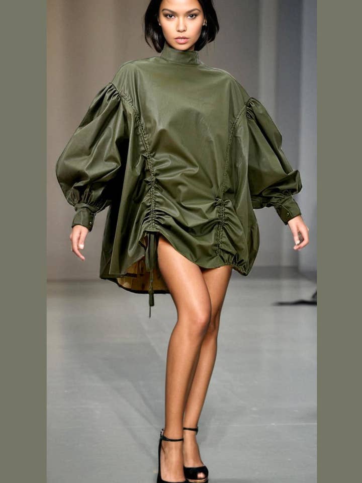 N by Nancy - Wholesale Dress - Women's - X7772 TOP / DRESS (OLIVE, BLK)1