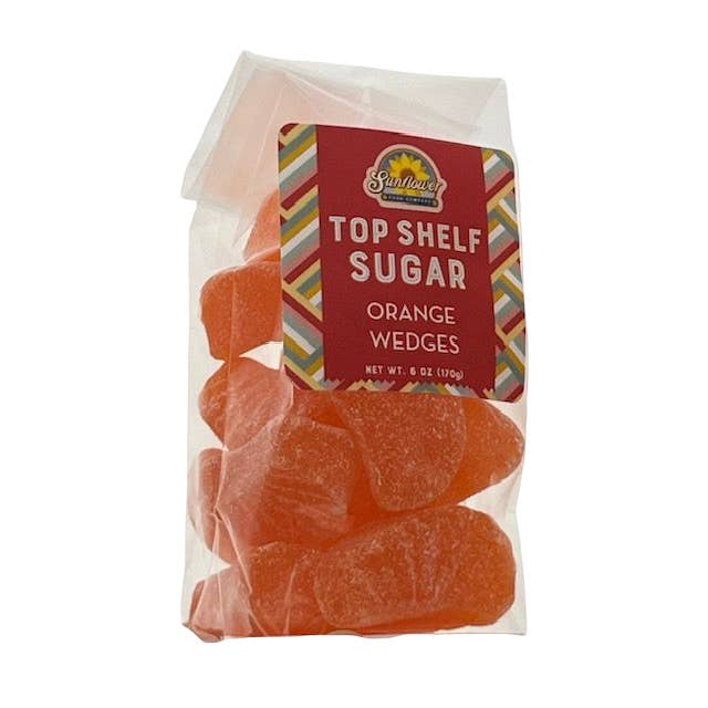 Gummi Orange Wedges 6 oz. bag- for wholesale by Sunflower Food Company