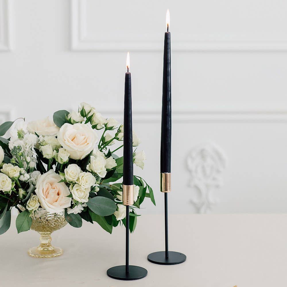 Weddingstar Inc. - Wholesale Candle holder - Modern Tiered Taper Candle Holders - Black & Gold - Set Of 21